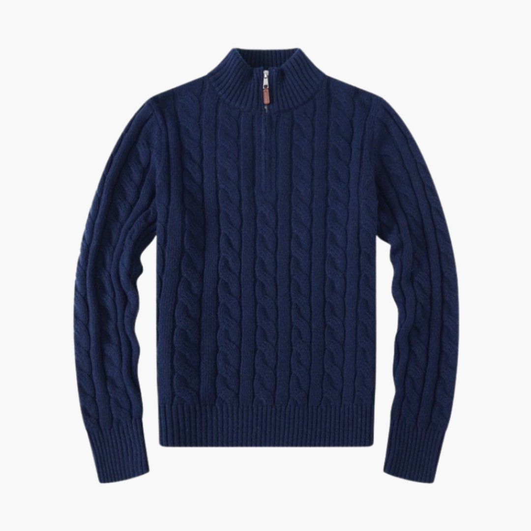 Maison Greyford | Women's Cable-Knit Half-Zip Sweater