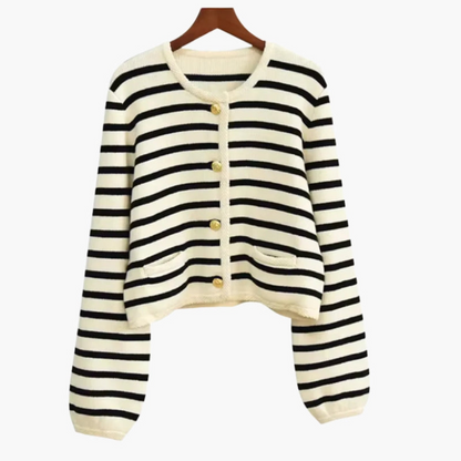 Maison Greyford | Women's Striped Button Cardigan | Casual Knit