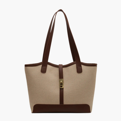 Maison Greyford | Women's Canvas Leather Tote Bag | Classic Structured