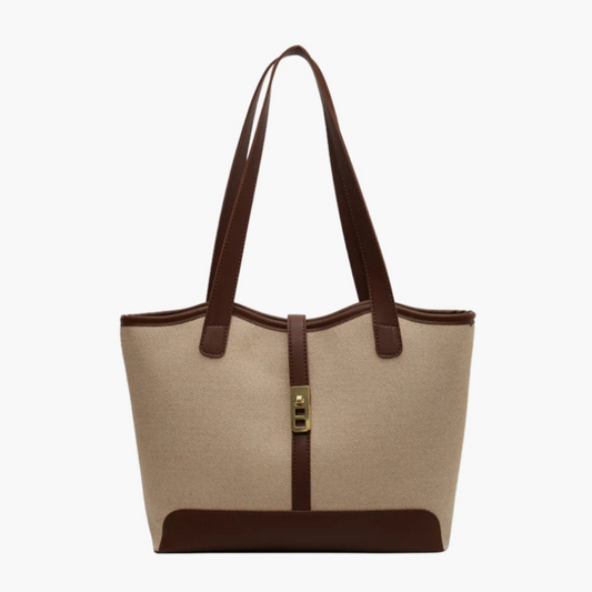 Maison Greyford | Women's Canvas Leather Tote Bag | Classic Structured