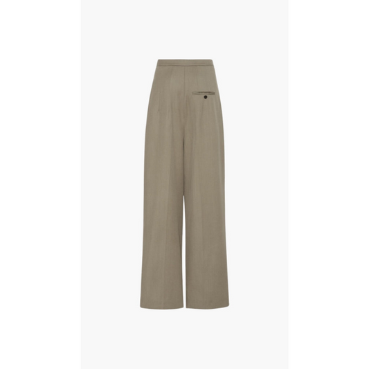 Maison Greyford | Women's High-Waist Pleated Trousers | Taupe Wide-Leg