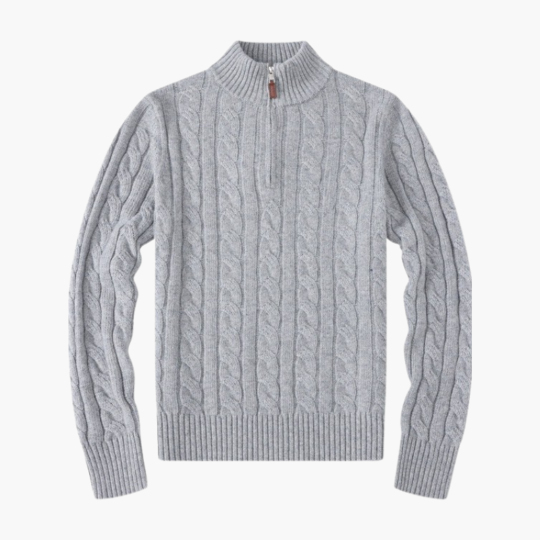 Maison Greyford | Women's Cable-Knit Half-Zip Sweater