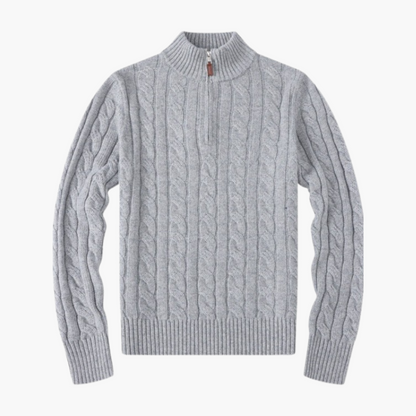 Maison Greyford | Women's Cable-Knit Half-Zip Sweater