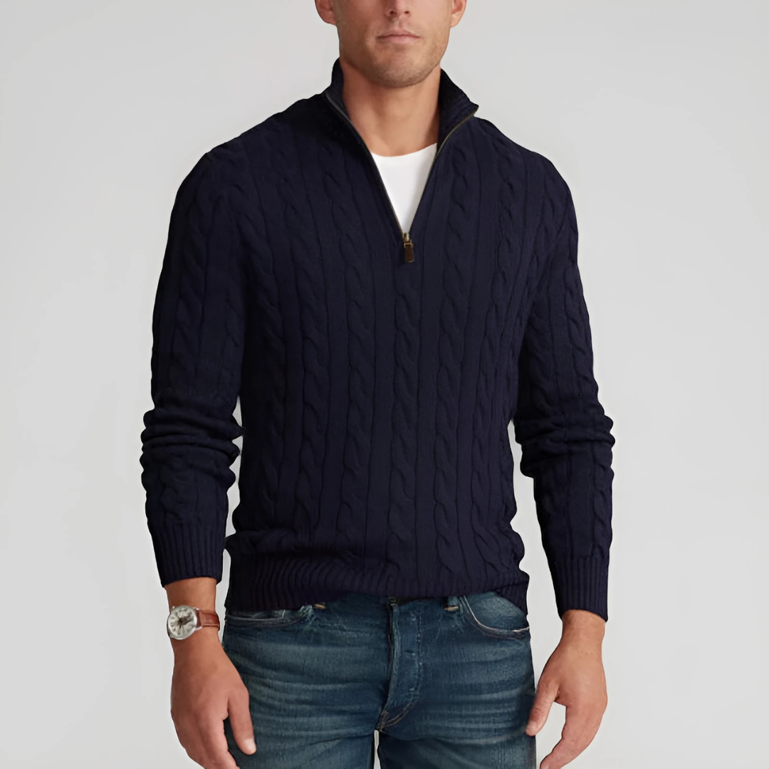 Maison Greyford | Men's Zip Up Sweater | Knitted