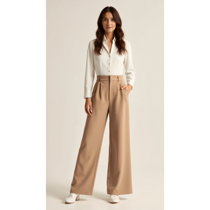 Maison Greyford | Women's High-Waist Wide-Leg Trousers