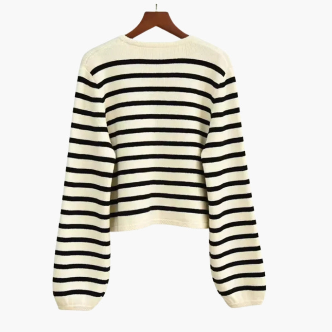 Maison Greyford | Women's Striped Button Cardigan | Casual Knit