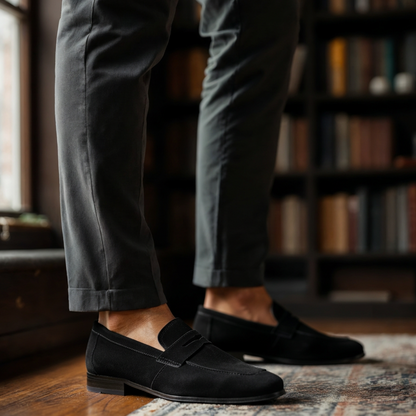 Maison Greyford | Men's Penny Loafers | Suede