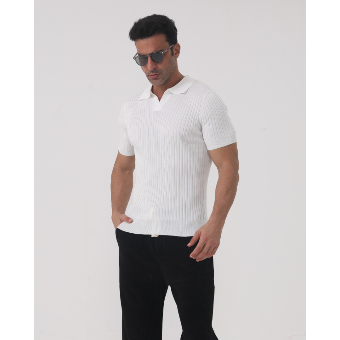 Maison Greyford | Men's Short Sleeve Polo | Ribbed