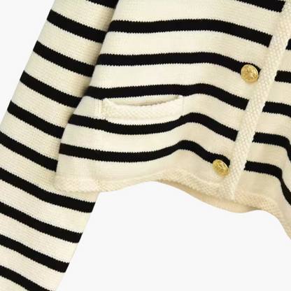 Maison Greyford | Women's Striped Button Cardigan | Casual Knit