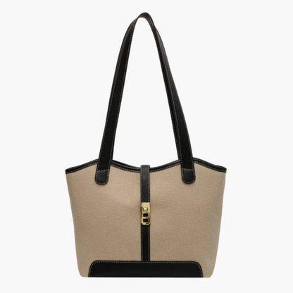 Maison Greyford | Women's Canvas Leather Tote Bag | Classic Structured