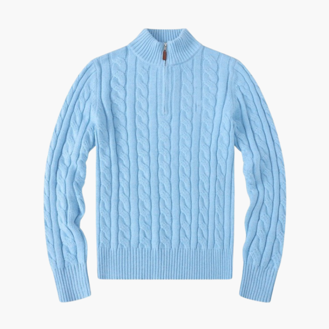 Maison Greyford | Women's Cable-Knit Half-Zip Sweater