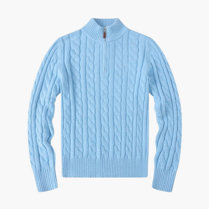 Maison Greyford | Women's Cable-Knit Half-Zip Sweater