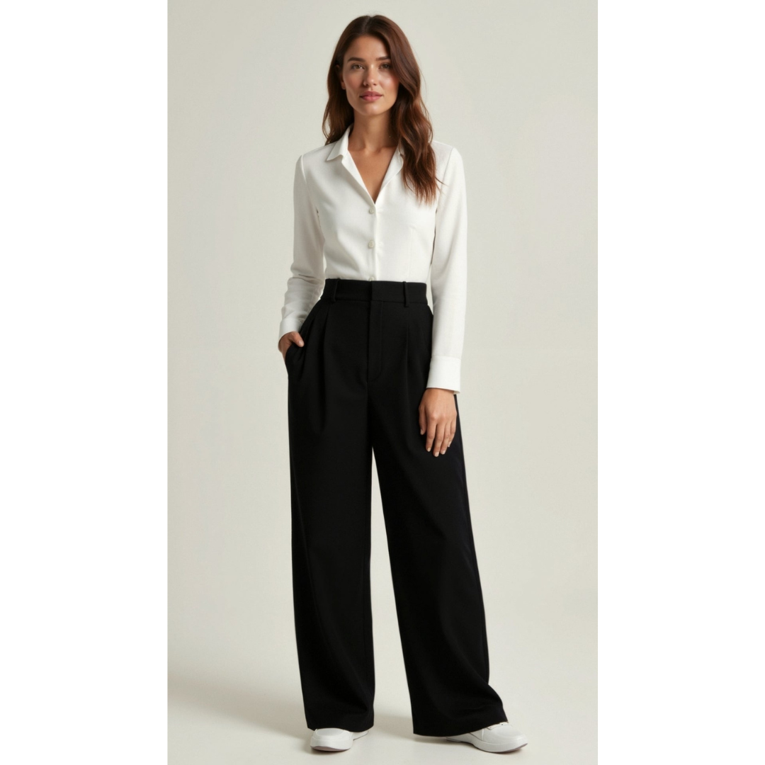 Maison Greyford | Women's High-Waist Wide-Leg Trousers