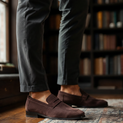 Maison Greyford | Men's Penny Loafers | Suede