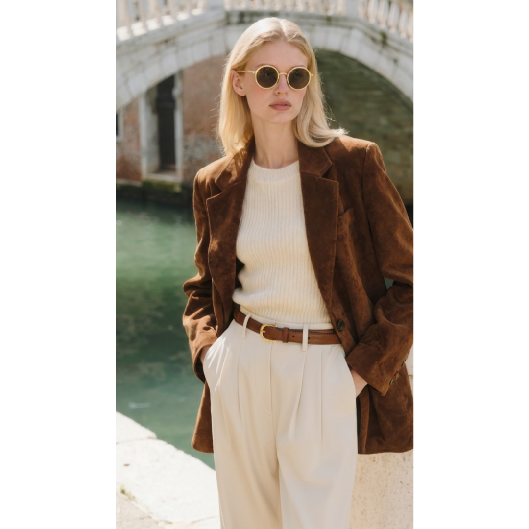 Maison Greyford | Women's High-Waist Pleated Trousers | Wide-Leg