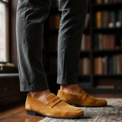 Maison Greyford | Men's Penny Loafers | Suede