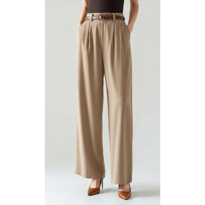 Maison Greyford | Women's High-Waist Pleated Trousers | Wide-Leg