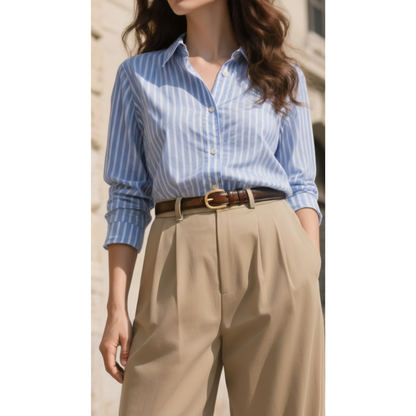 Maison Greyford | Women's High-Waist Pleated Trousers | Wide-Leg
