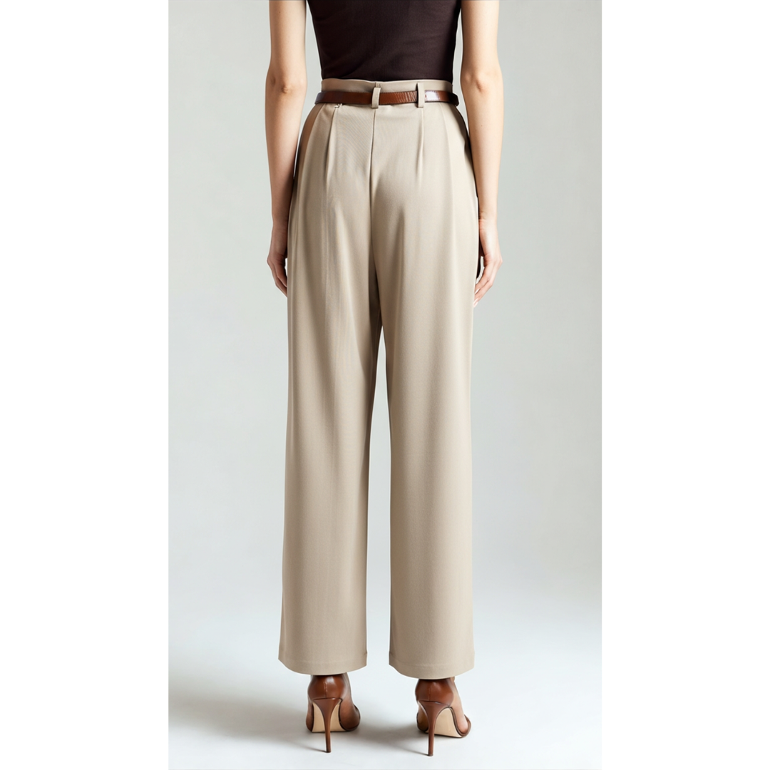 Maison Greyford | Women's High-Waist Pleated Trousers | Wide-Leg
