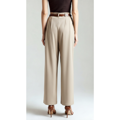 Maison Greyford | Women's High-Waist Pleated Trousers | Wide-Leg